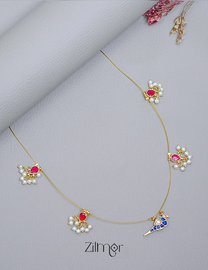 NV101949- Kemp Bird Pendant Pearl Hanging Invisible Necklace 8-Zilmor