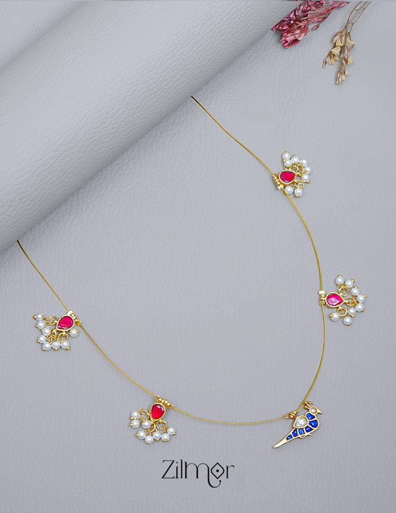 NV101949- Kemp Bird Pendant Pearl Hanging Invisible Necklace 8-Zilmor