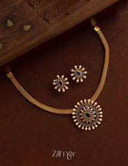 Premium Antique Choker with Earrings (color option) - SN10057 3-Zilmor