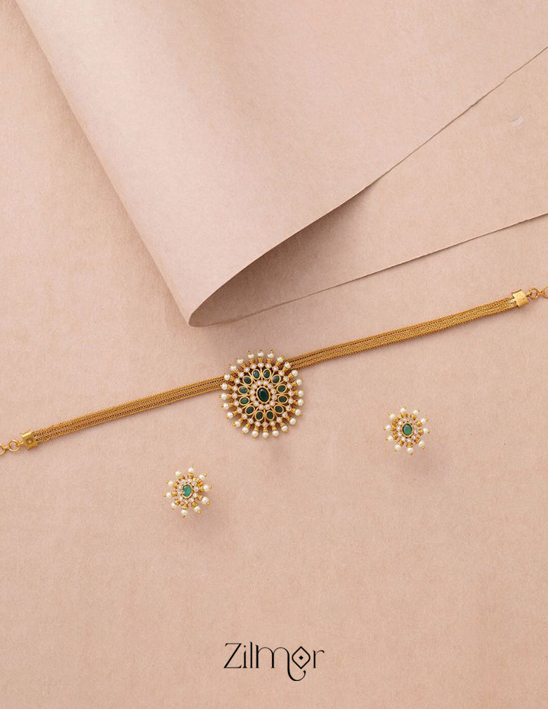 Premium Antique Choker with Earrings (color option) - SN10057 4-Zilmor