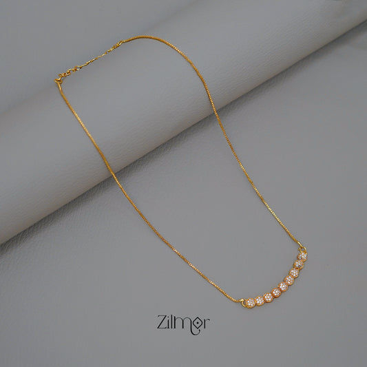 ZK1011412 -  Gold Tone AD Stone  Simple Necklace