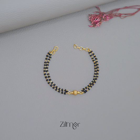 KT1011539 - Gold Toned  Double Layer Mangalsutra Bracelet