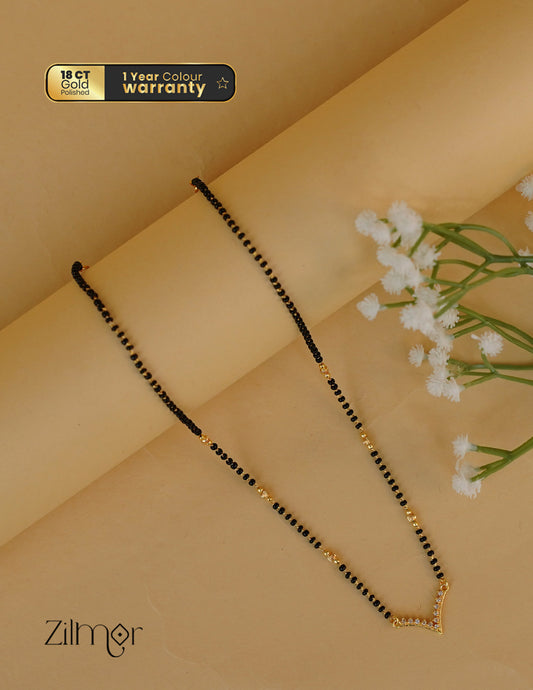 PP1011949- Gold Plated AD Stone Pendant Mangalsutra Necklace