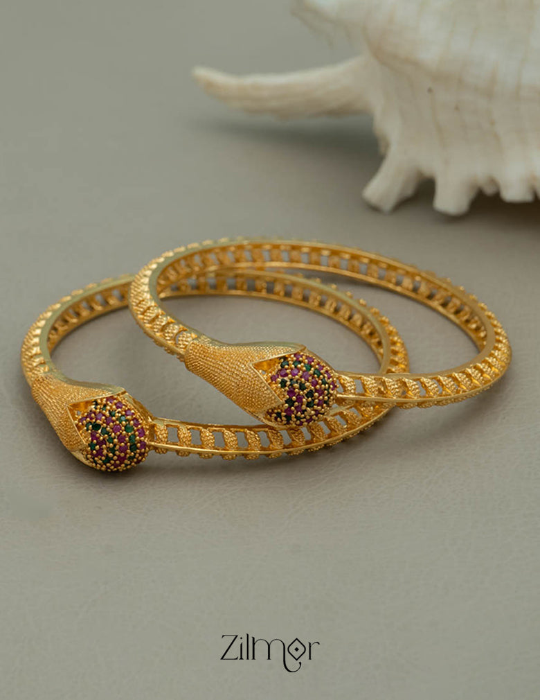 KF101277  - Gold Plated Bangle (pair) 3-Zilmor
