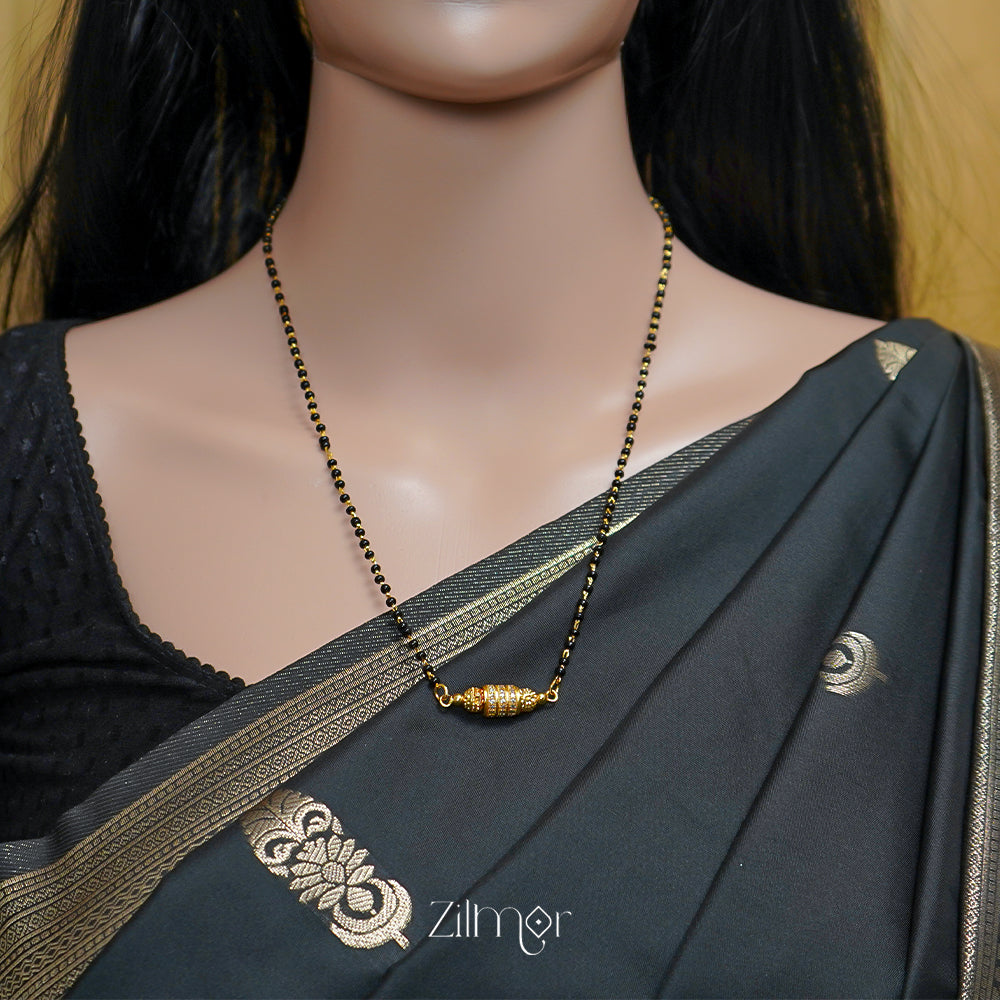 KT1011542 - Gold Plated AD Stone Pendant Mangalsutra Necklace