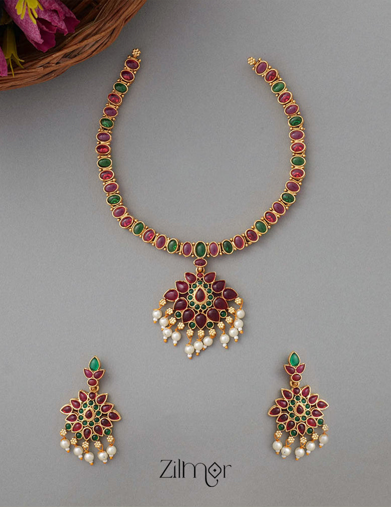 BH101099 - Premium Antique Necklace set with Earring