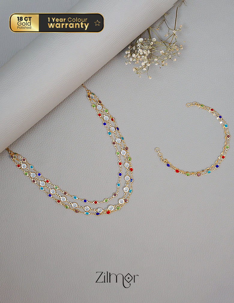 KY1011125 - Gold Tone Necklace Bracelet Set 1-Zilmor