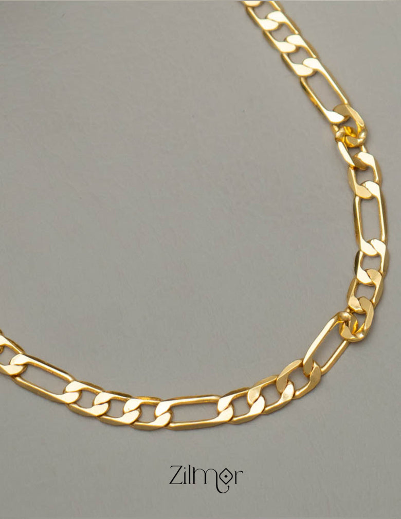 KY101539 - Anti Tarnish Figaro Link Chain Necklace 3-Zilmor