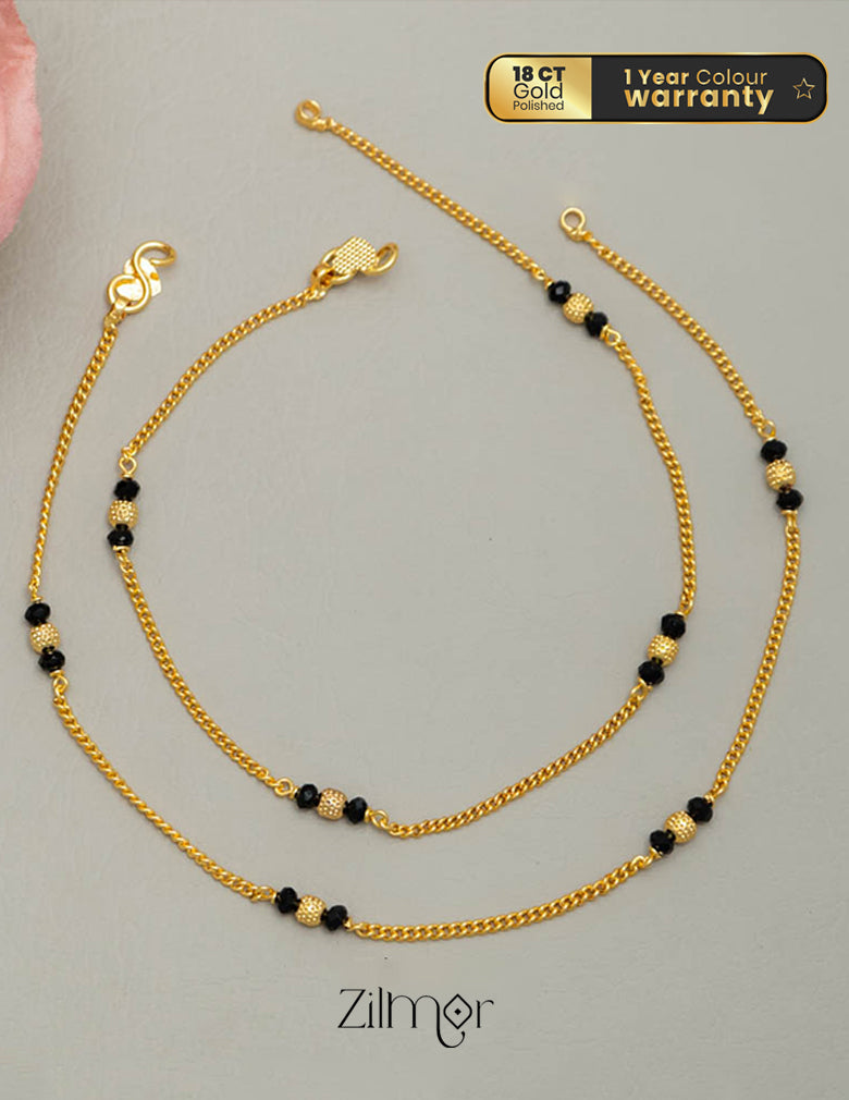 KY101750 - Gold Toned pair Anklet 1-Zilmor