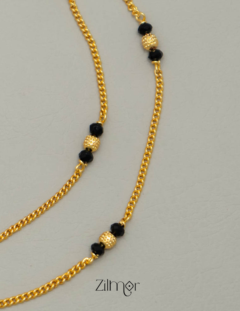 KY101750 - Gold Toned pair Anklet 2-Zilmor