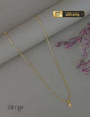 PP1011944-  Gold Tone AD Stone  Simple Necklace