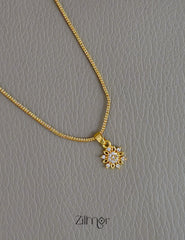 PP1011944-  Gold Tone AD Stone  Simple Necklace