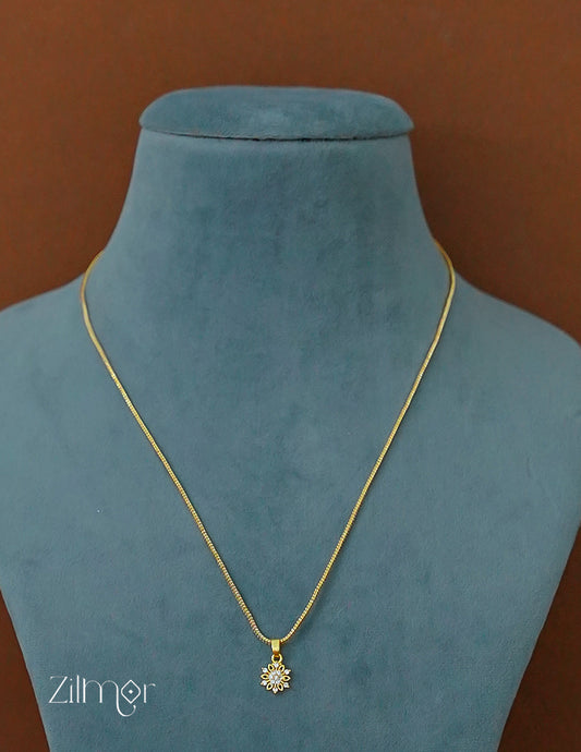 PP1011944-  Gold Tone AD Stone  Simple Necklace