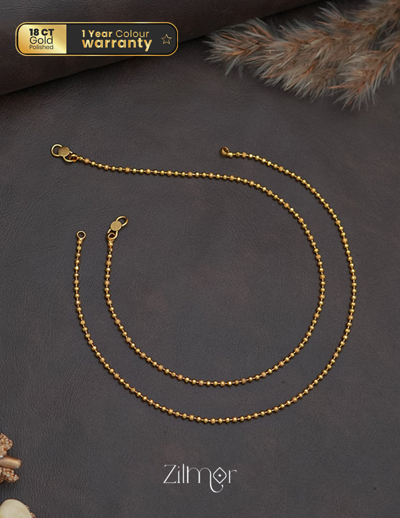 KY1011355 - Gold Toned pair Anklet 1-Zilmor