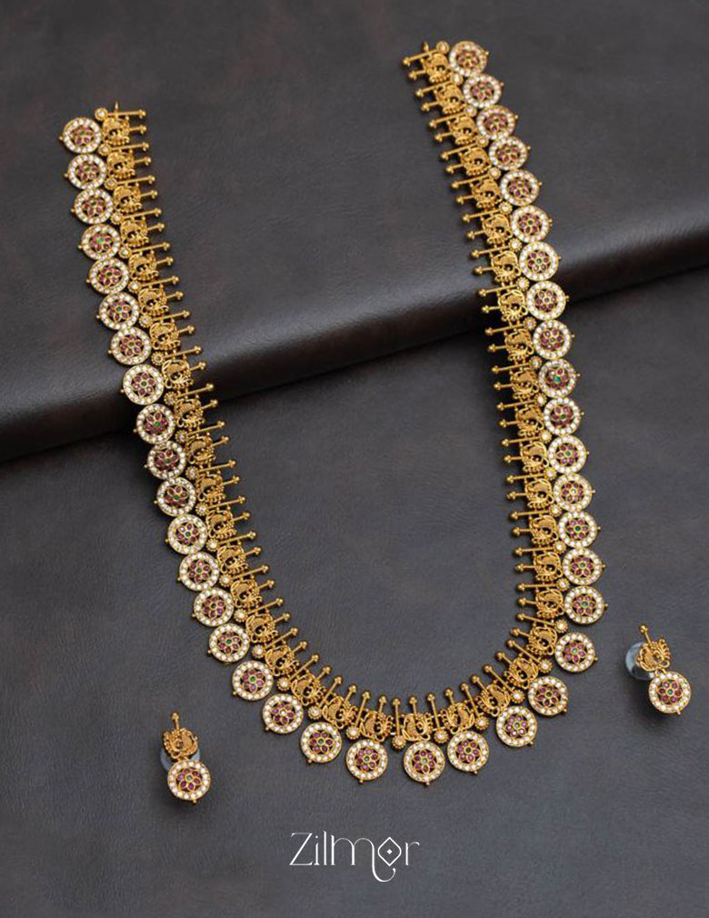 SN101492 - Premium Antique Bridal Necklace with Earrings 2-Zilmor