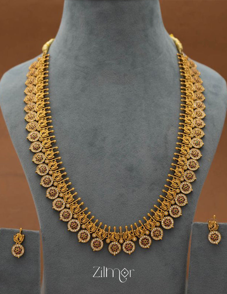 SN101492 - Premium Antique Bridal Necklace with Earrings 4-Zilmor