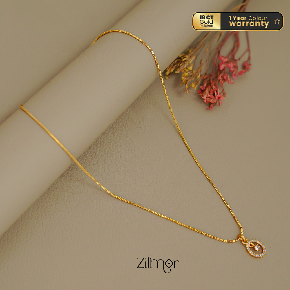 ZK1011400 -  Gold Tone AD Stone  Simple Necklace