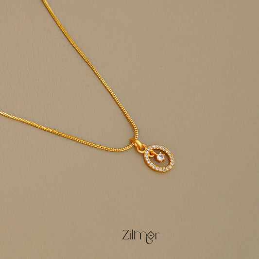 ZK1011400 -  Gold Tone AD Stone  Simple Necklace