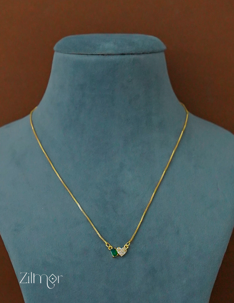 PP1011948-  Gold Tone AD Stone  Simple Necklace (color option)