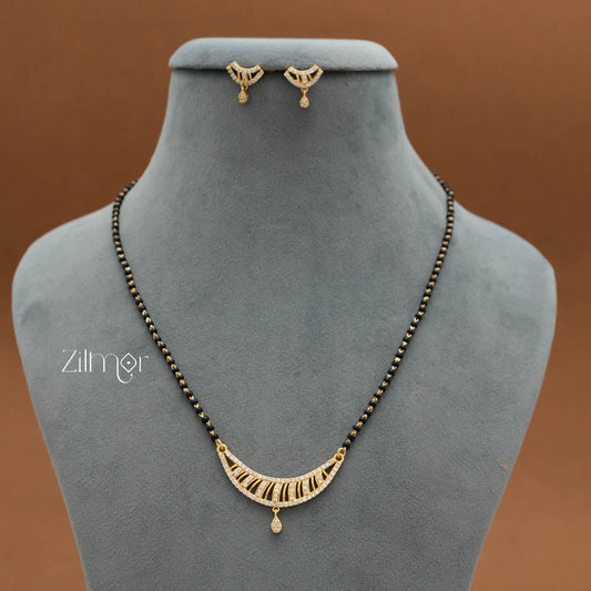 KJ101340 - Gold Plated AD Stone Pendant Mangalsutra Necklace