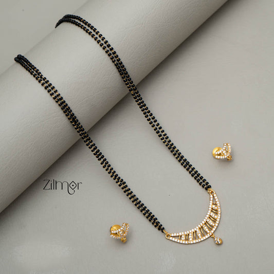 KJ101340 - Gold Plated AD Stone Pendant Mangalsutra Necklace