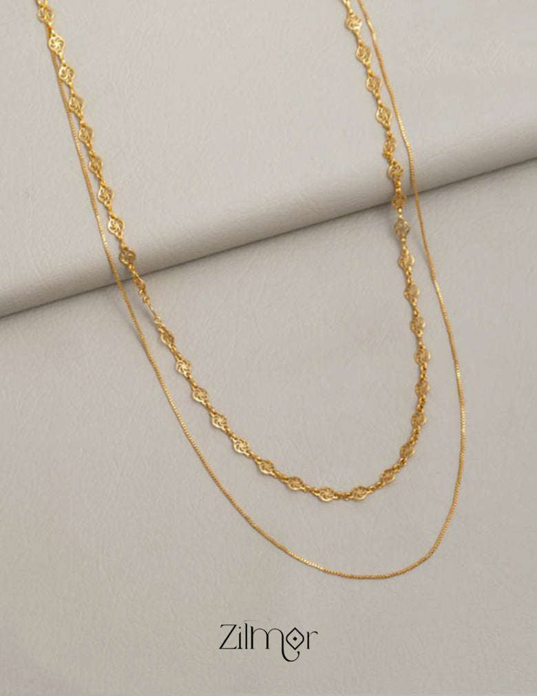 KY101477 - Anti Tarnish layered chain Necklace 3-Zilmor