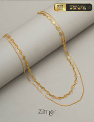 KY101477 - Anti Tarnish layered chain Necklace 1-Zilmor