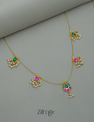NV101957- Kemp Lotus Pearl Hanging Invisible Necklace 1-Zilmor