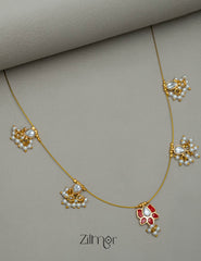 NV101957- Kemp Lotus Pearl Hanging Invisible Necklace 4-Zilmor
