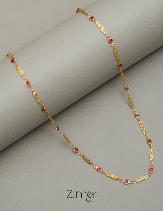 PE101852 - Semi Precious Ruby stone daily wear necklace 1-Zilmor