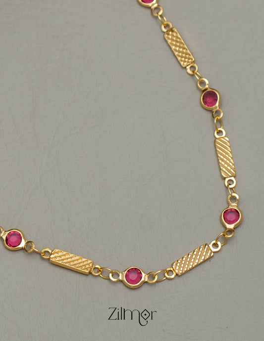 PE101852 - Semi Precious Ruby stone daily wear necklace