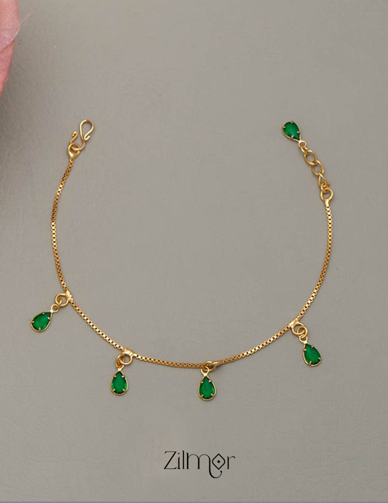 TR101710 - Gold Toned Stone Bracelet 3-Zilmor