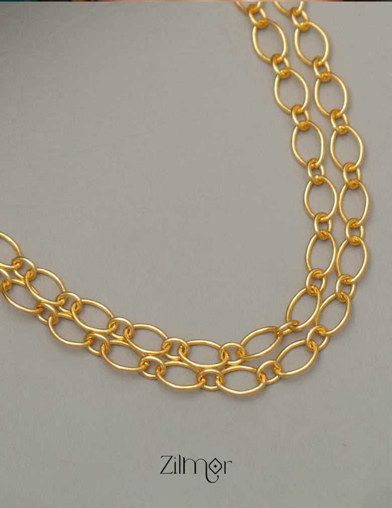 KY101538 - Anti Tarnish Layered Link Necklace Chain 3-Zilmor
