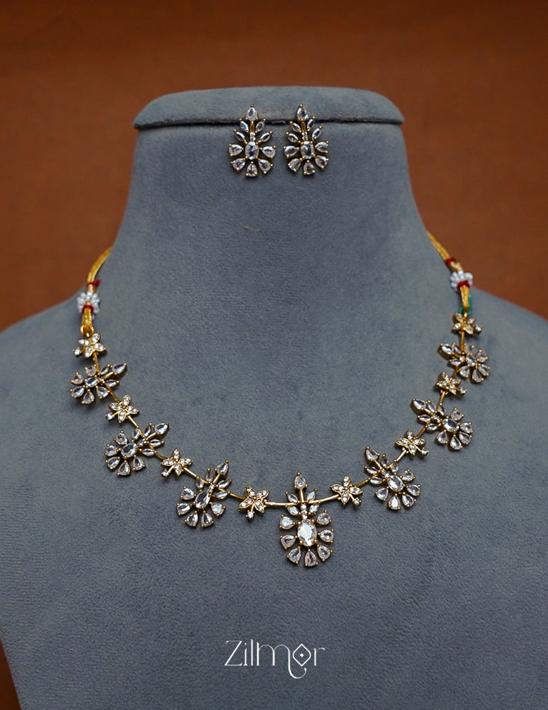 SN1011228 - AD Stone Necklace Earring Set 3-Zilmor