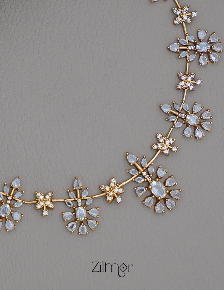 SN1011228 - AD Stone Necklace Earring Set 4-Zilmor