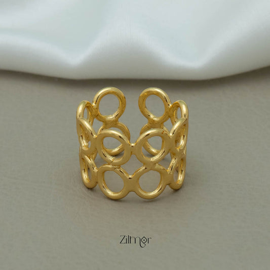 AS101129 - Double Layer Hollow Golden Rings