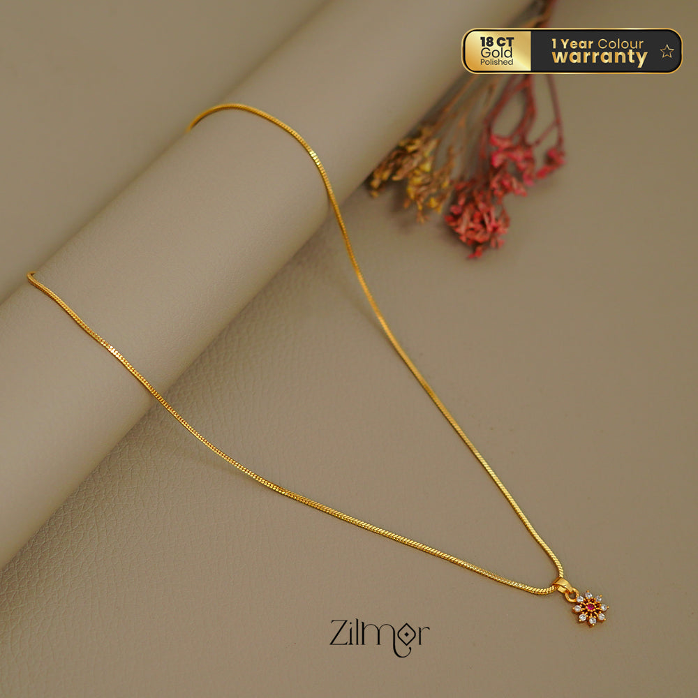 ZK1011391 -  Gold Tone AD Stone  Simple Necklace