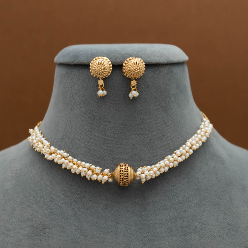 NV101511 - Pearl Necklace with Earring Set