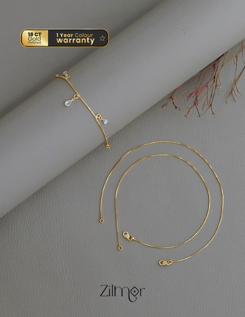 KY1011783 - Gold plated Bracelet & pair Anklet Combo (Color Option) 1-Zilmor