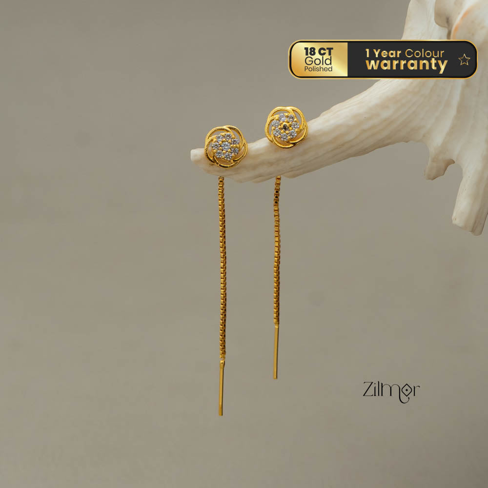 AG101684 - Thread and Needle AD Stone Earrings