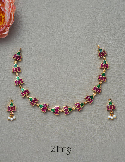 SN1011337 - Premium Kemp Lotus Necklace Earrings Set 3-Zilmor
