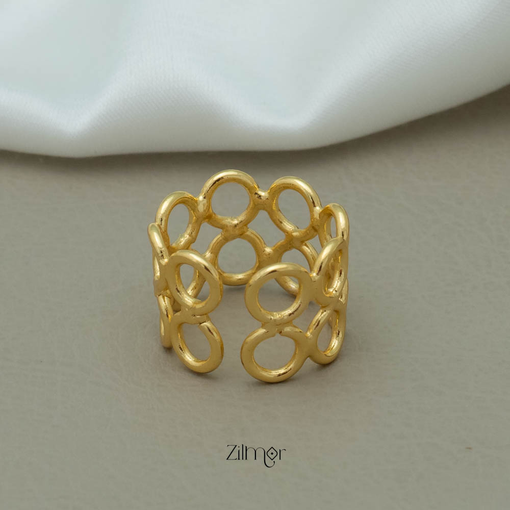 AS101129 - Double Layer Hollow Golden Rings