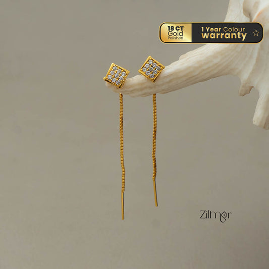 AG101686 - Thread and Needle AD Stone Earrings