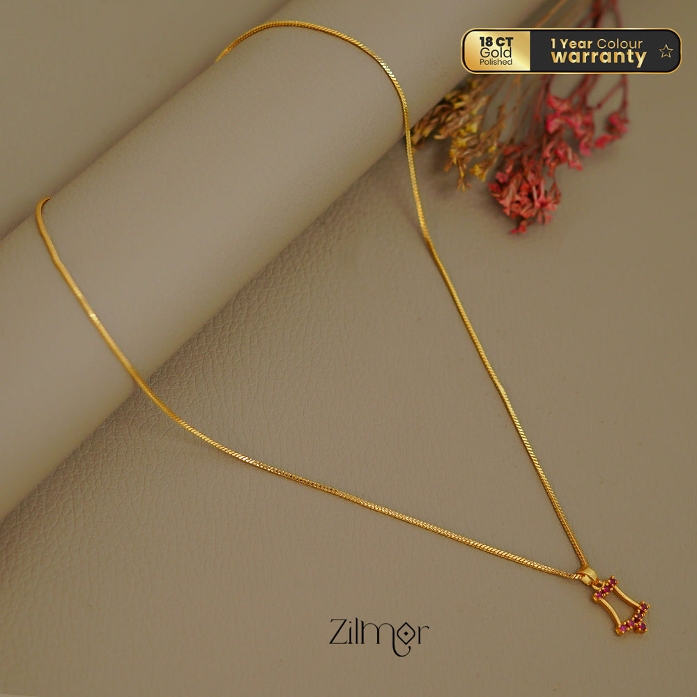 ZK1011392 -  Gold Tone AD Stone  Simple Necklace