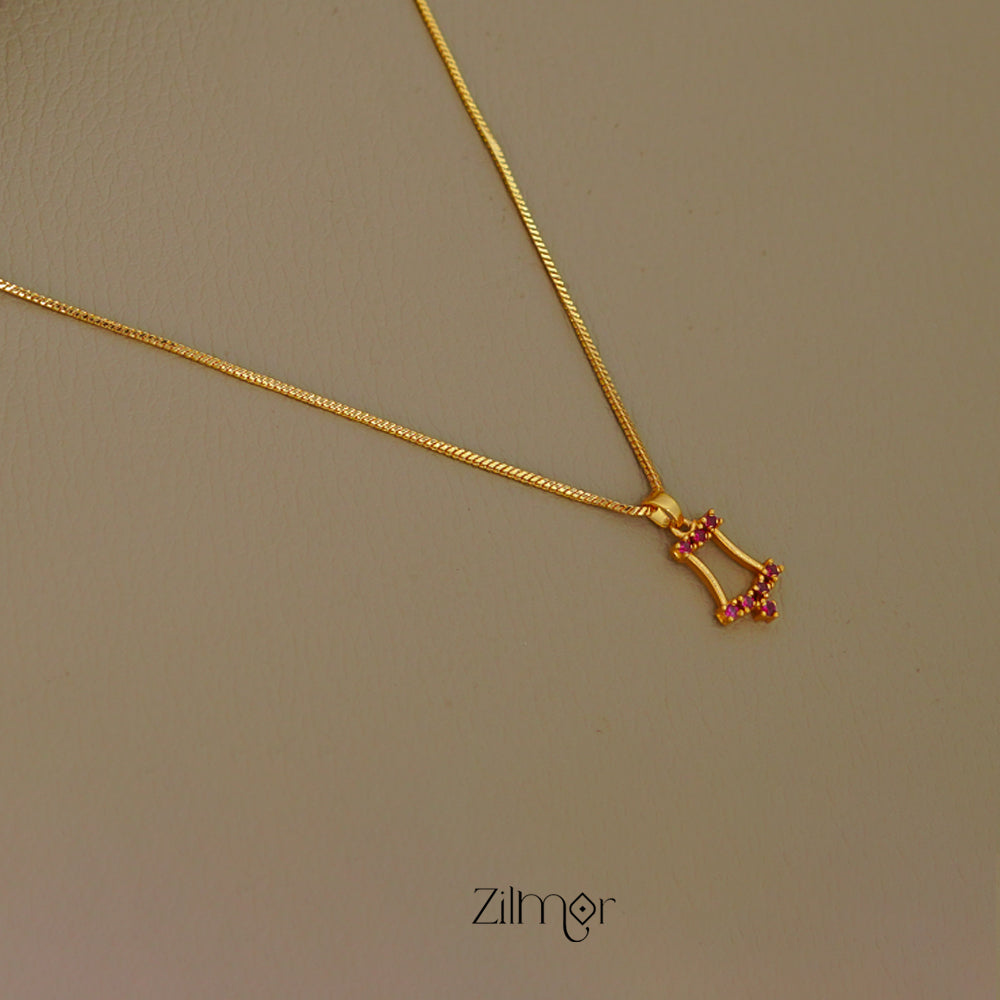 ZK1011392 -  Gold Tone AD Stone  Simple Necklace