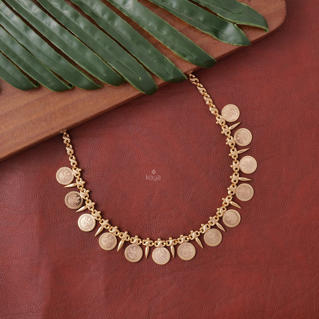 AG200136 - Goldtone Lakshmi Coin Necklace