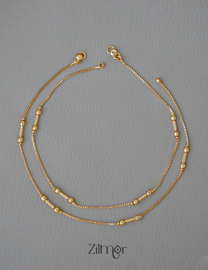 KT1011126 - Gold Toned pair Anklet 3-Zilmor