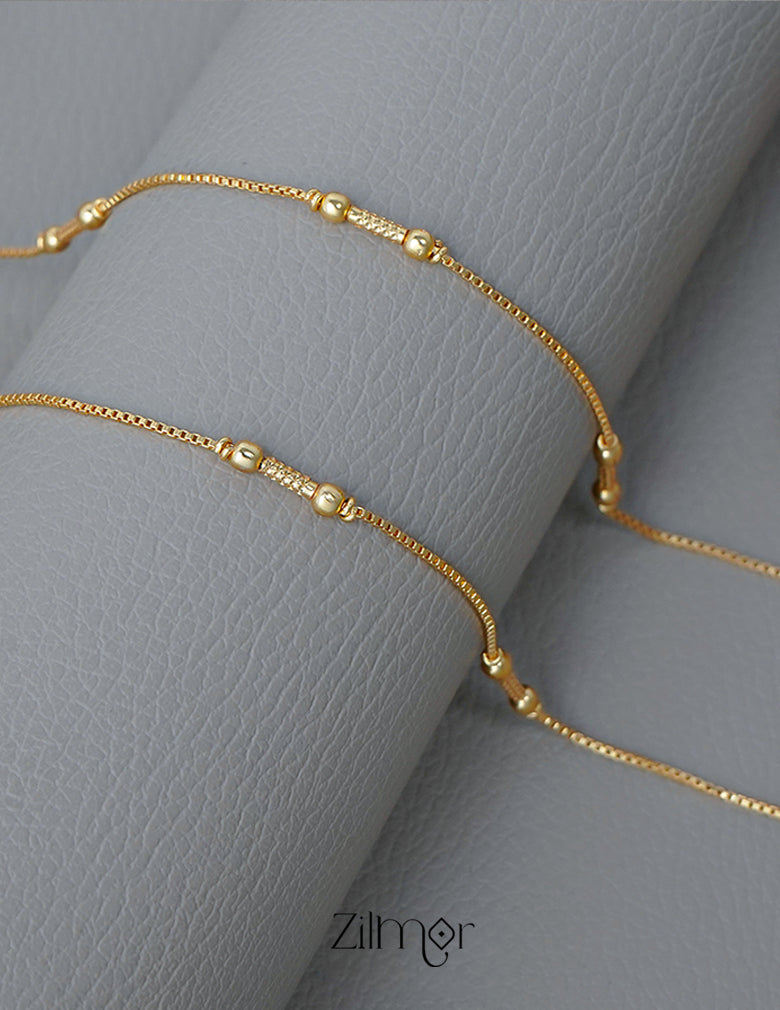KT1011126 - Gold Toned pair Anklet 1-Zilmor