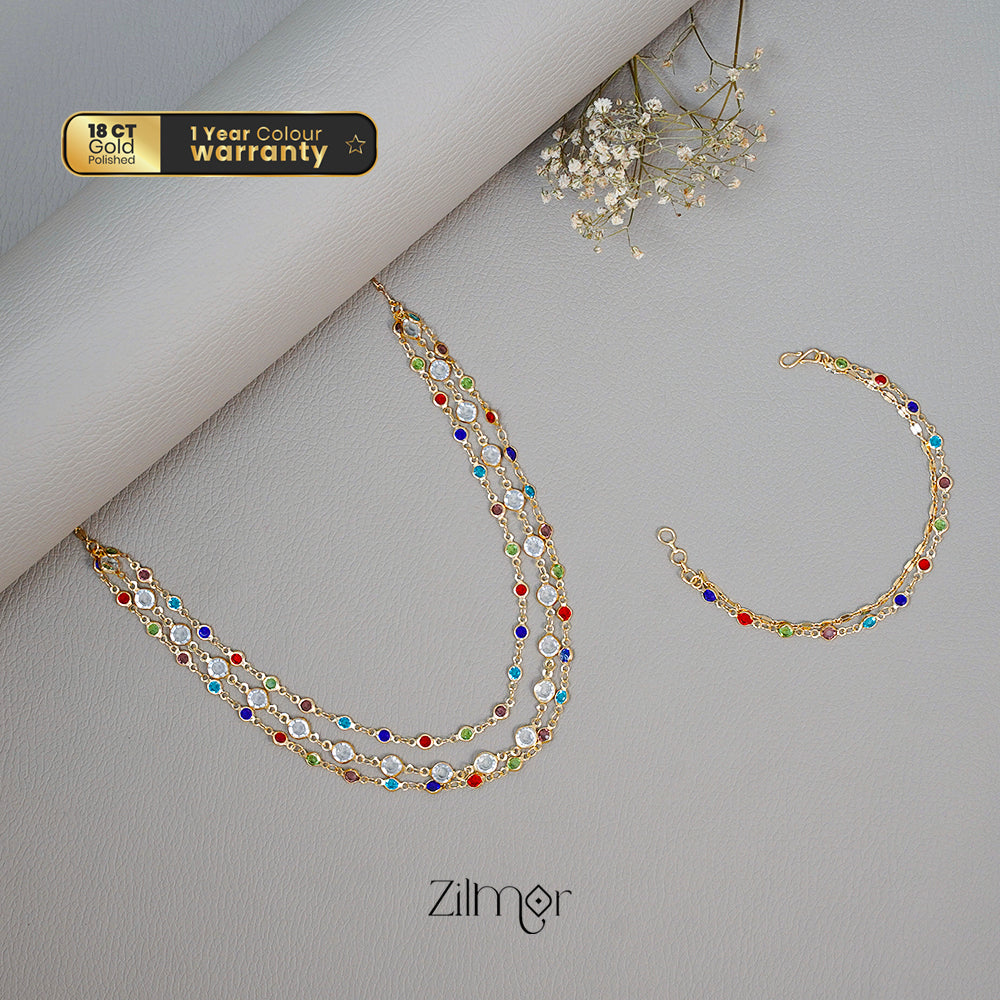 KY1011125 - Gold Tone Necklace Bracelet Set