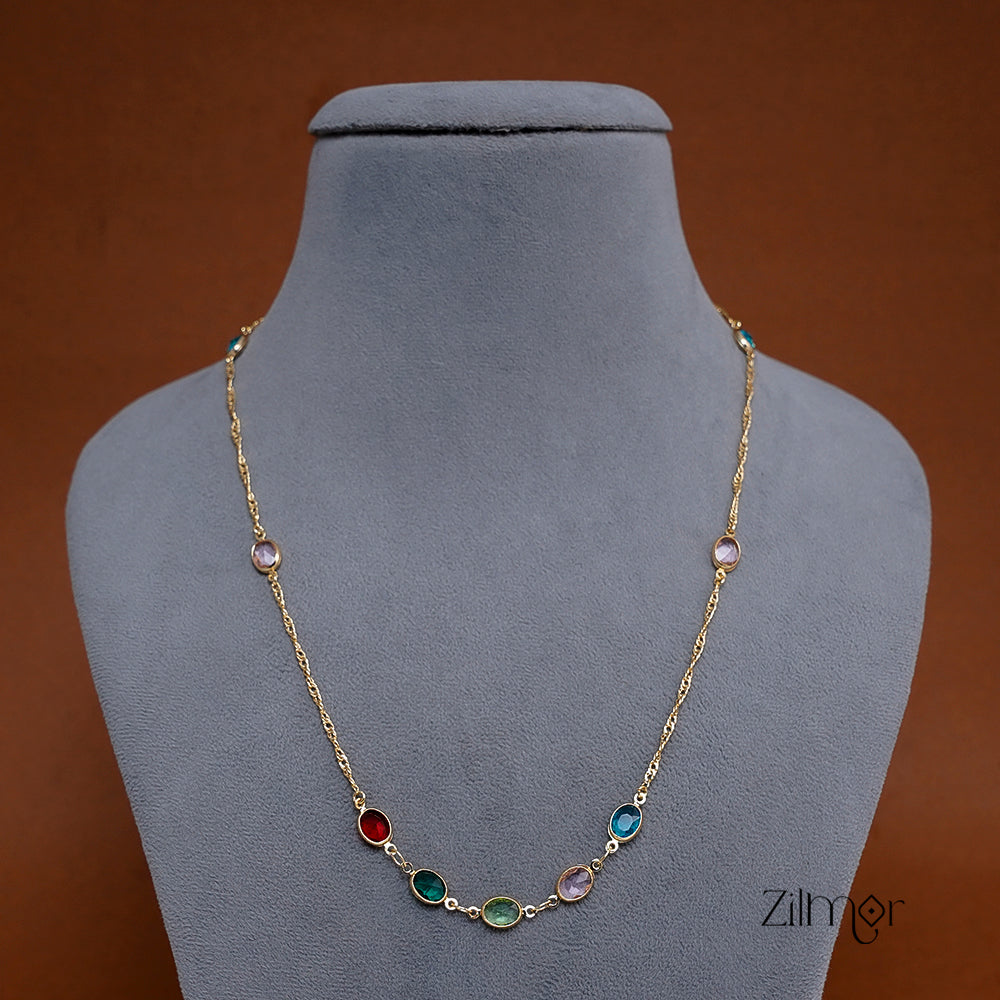 KY101993 - Simple Semi Precious Stone  Necklace